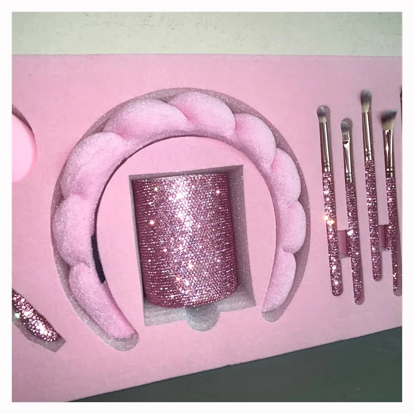 Pink Headband & Crystal Brush Gift Set