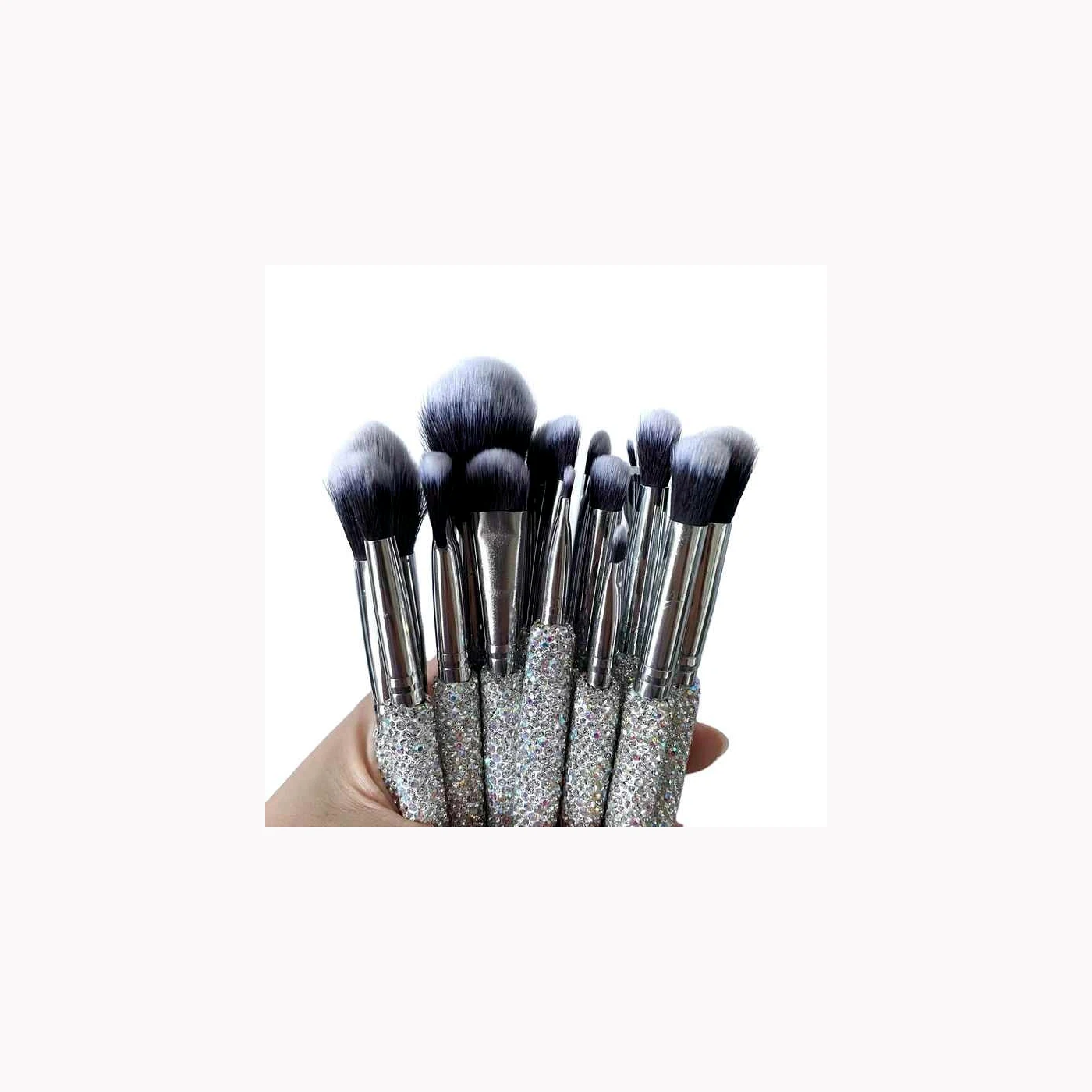 Professional Silver Rhinestone Brush Set