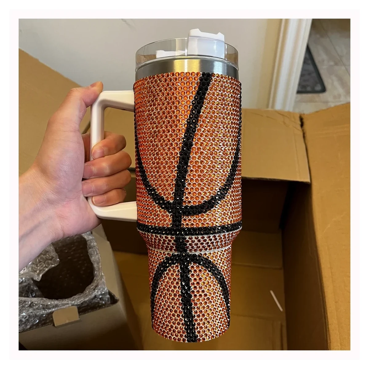 Basketball Rhinestone Tumbler for wholesale and custom orders