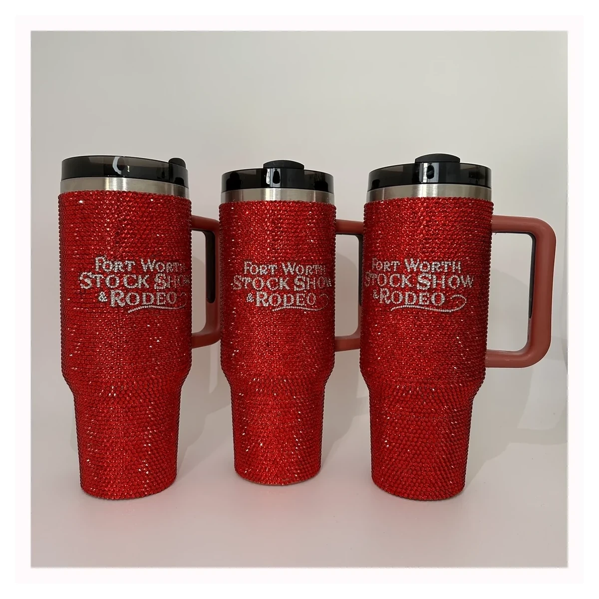 Red Rodeo Rhinestone Tumbler Set for wholesale and custom orders