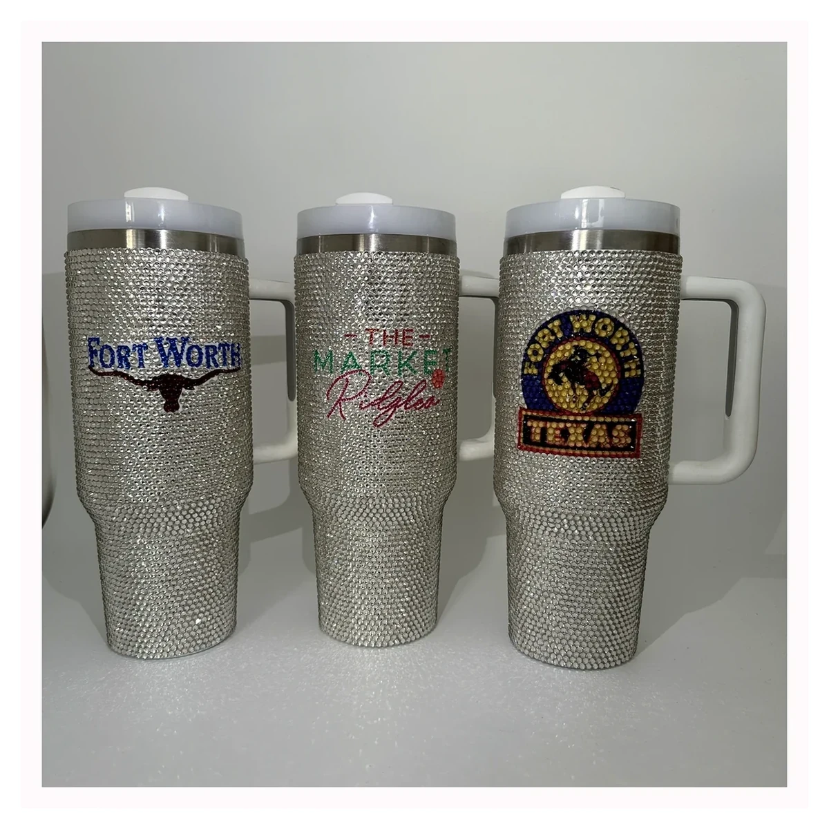 Silver Texas Crystal Tumbler Set for wholesale and custom orders