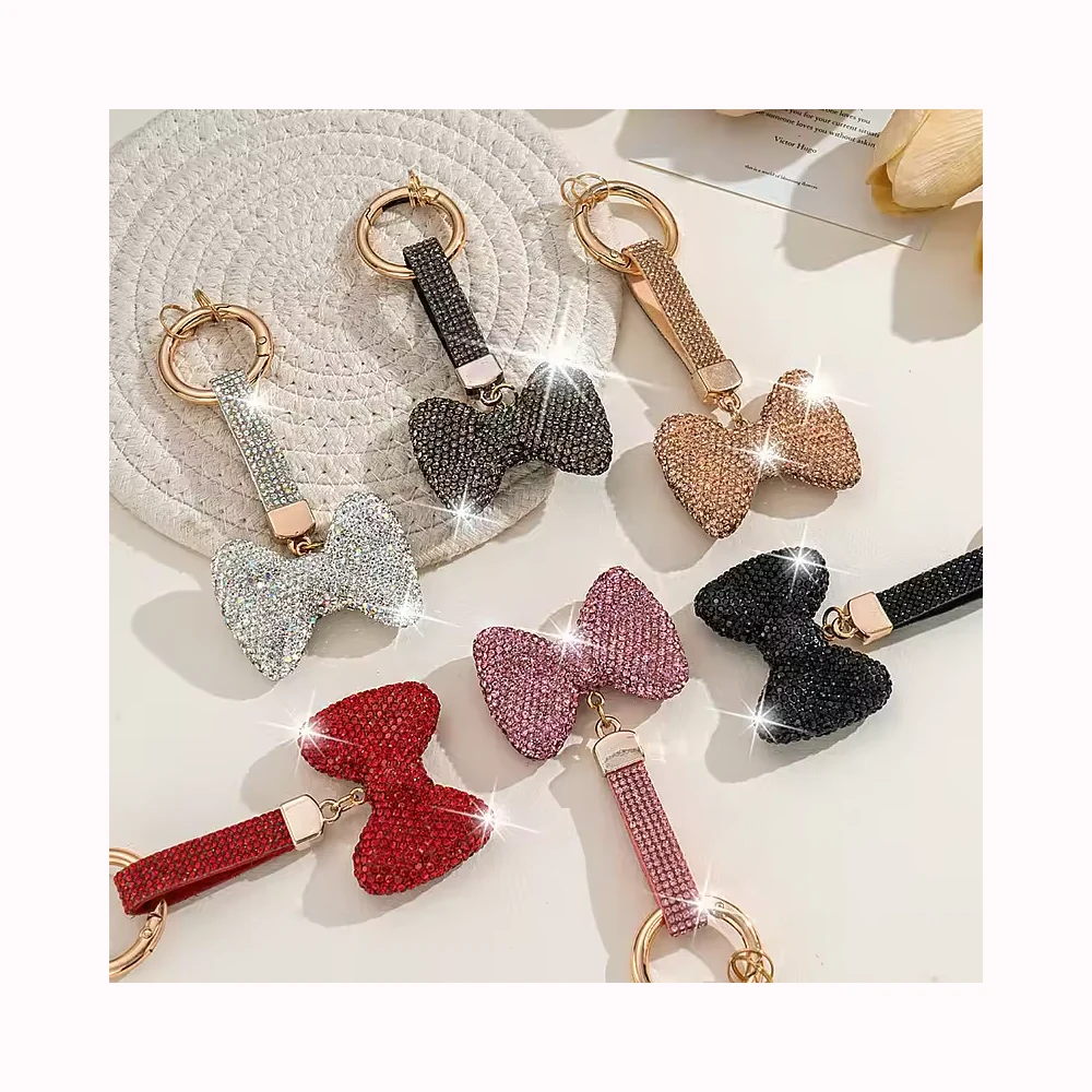 Rhinestone Bow Bag Charm