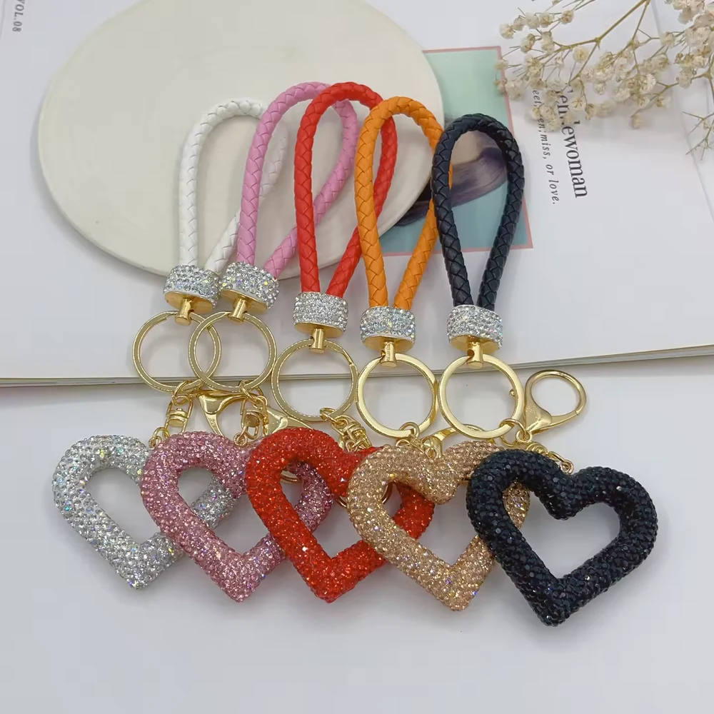 Soft Heart Rhinestone Bag Pendant