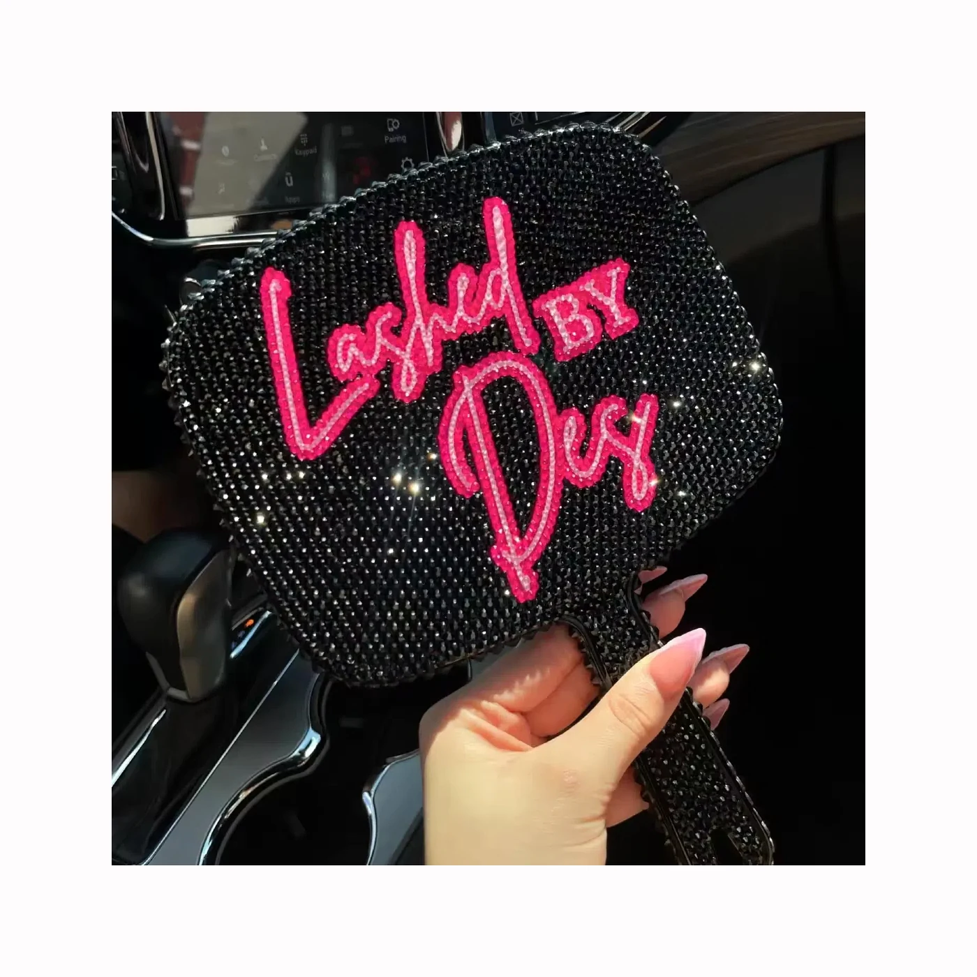 Bold Logo Crystal Hand Mirror