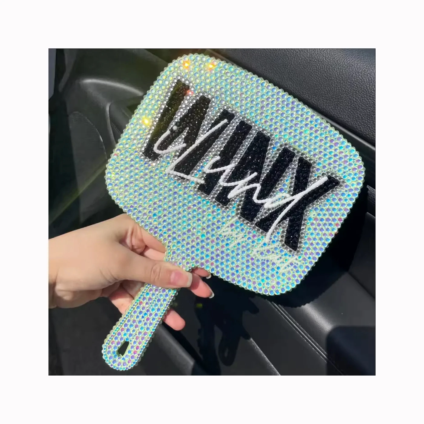 Silver Iridescent Logo Mirror
