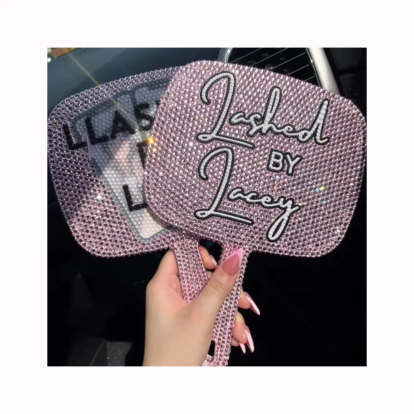 Personalized Crystal Mirror Set