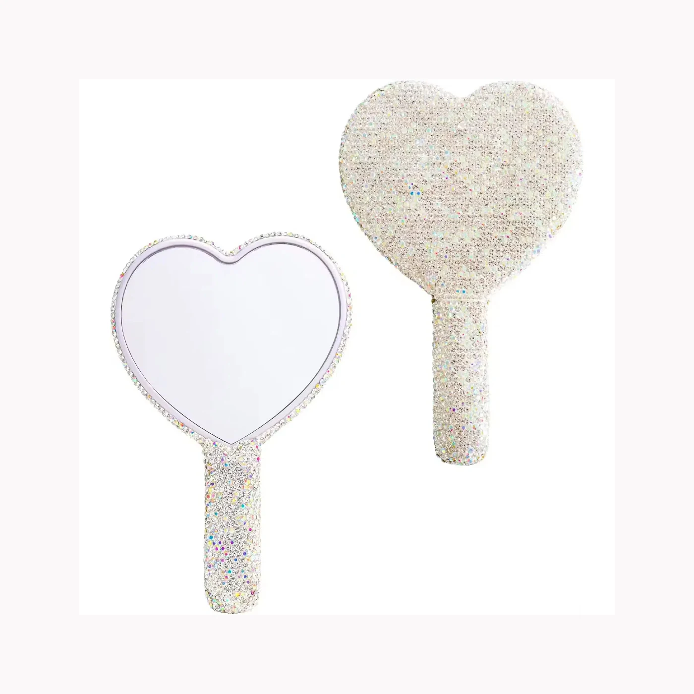 Silver Heart Hand Mirror