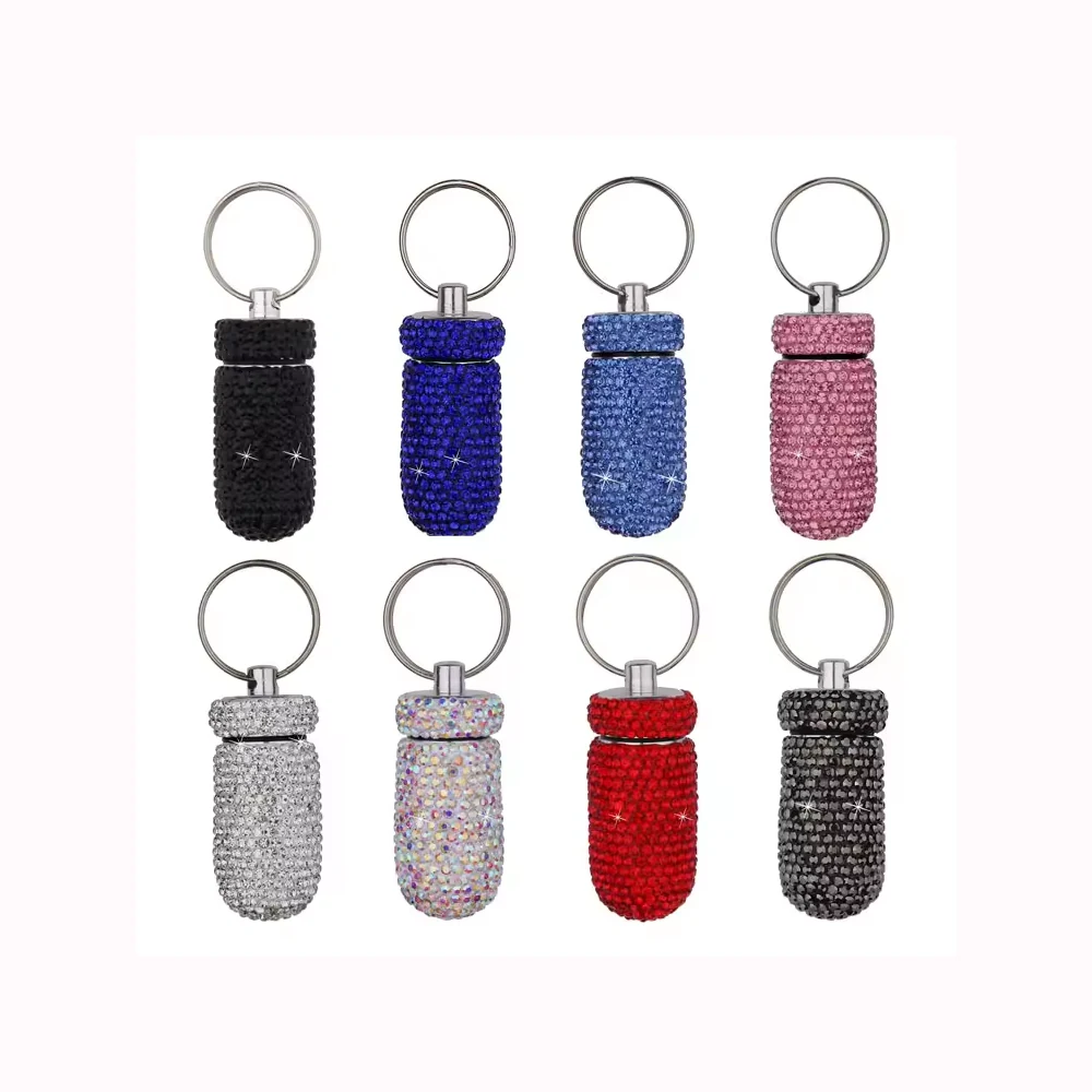 Pocket Rhinestone Pill Holder