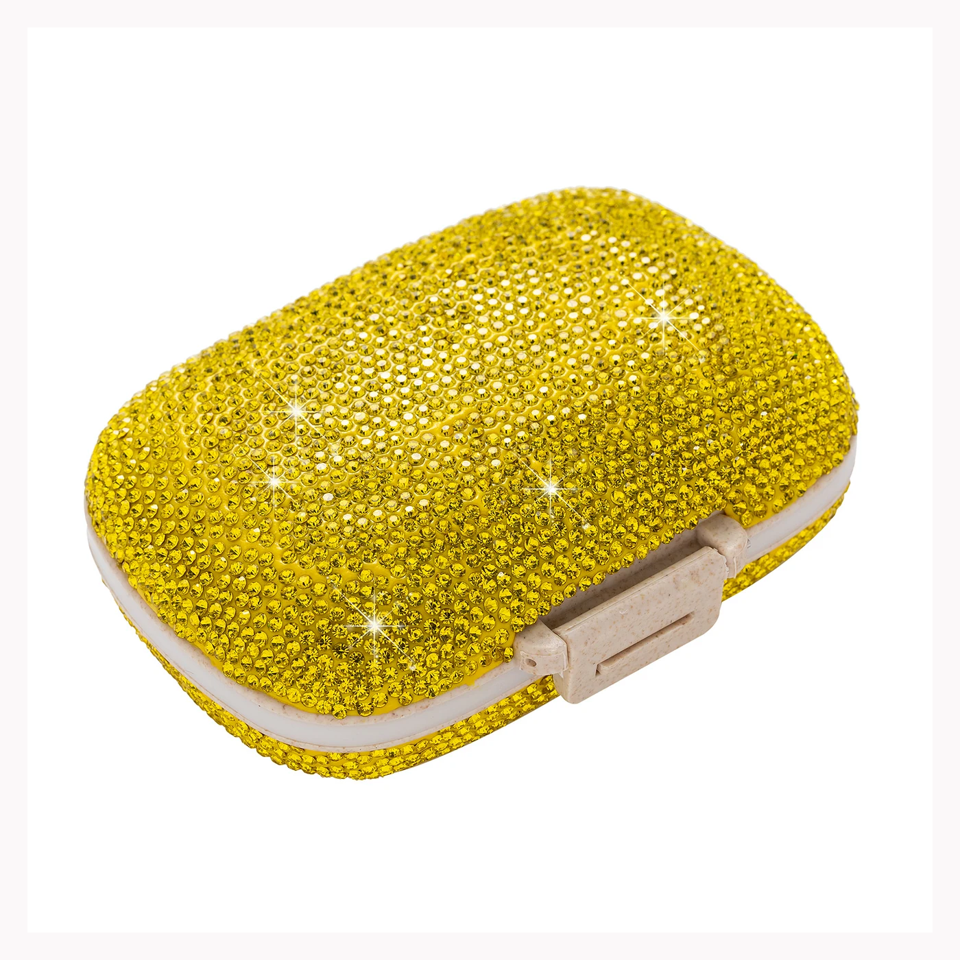 Yellow Crystal Pill Case