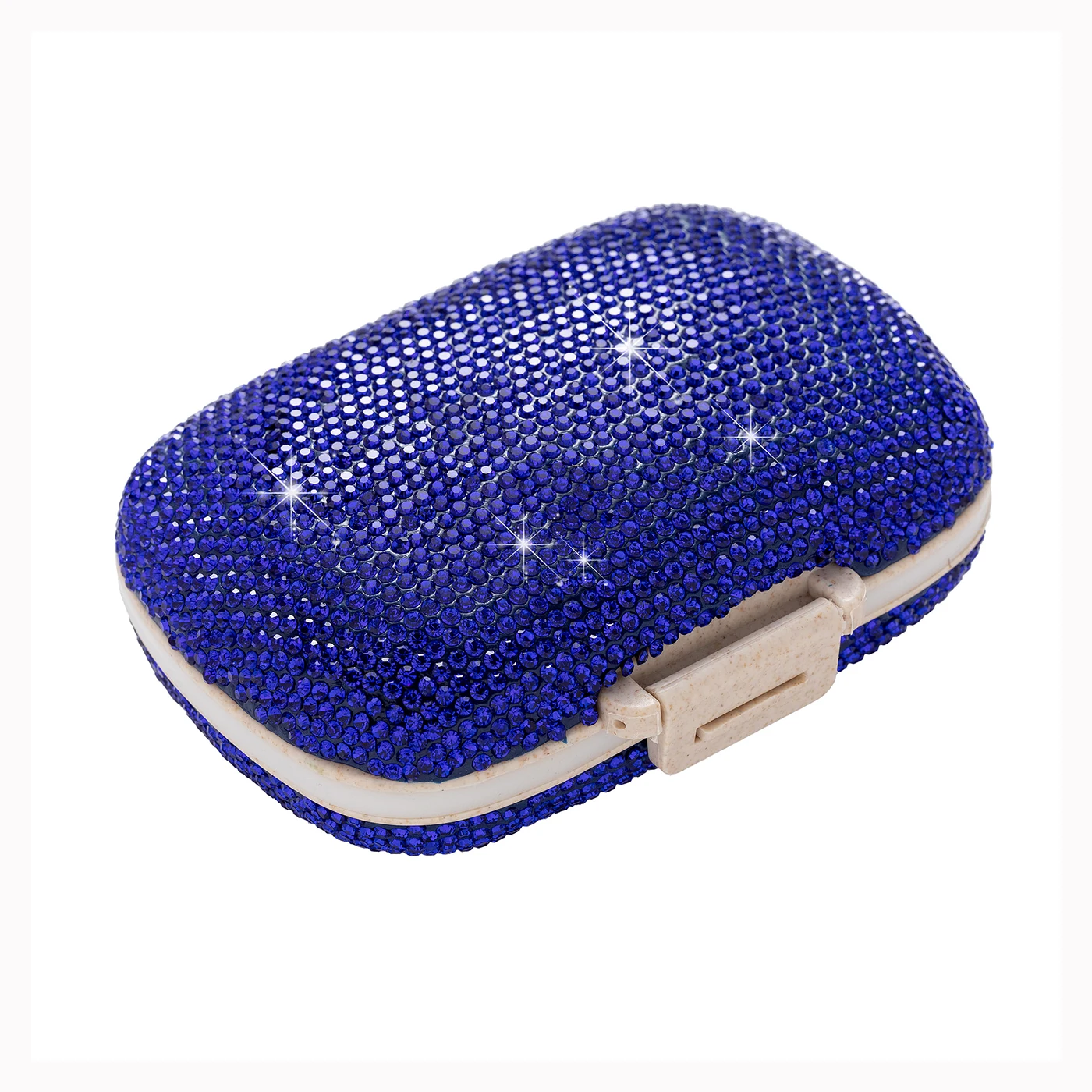 Royal Blue Rhinestone Pill Box